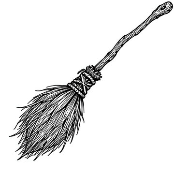 hand drawn vector illustration of a broom