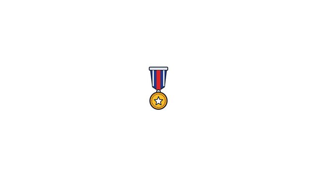 Merit animated icon badge with star stripes elements.
