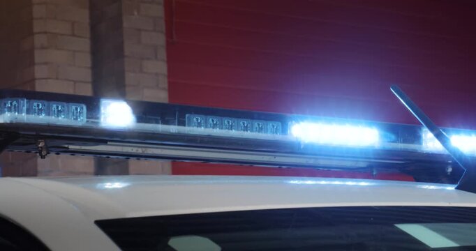Emergency services flashing lights &ndash; police car at law enforcement crime scene, firefighter on call or light on paramedic ambulance at medical emergency. Seamless looping video.