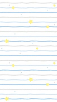 Cute Yellow Star on Blue and Grey Brushstroke Stripe Seamless Pattern Background, Looping Motion Graphic Video