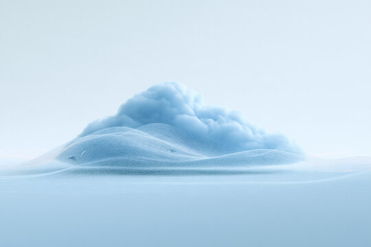 minimal cloud computing background with blue cloud icon and delicate network lines, copy space, 3D render