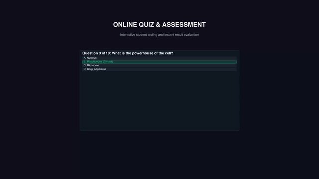 Interactive Online Quiz and Assessment Interface