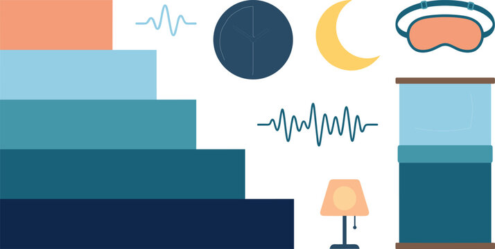 Sleep Cycle Stages Routine Infographic Health Care Vector Set