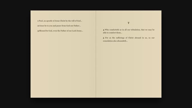 Religious scripture pages from the book of romans on vintage paper