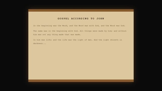 Vintage typewriter text displaying gospel of john scripture