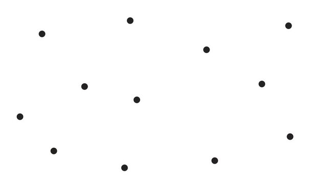 There are dots or molecules or atoms on the screen. They are trembling.