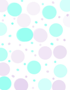 Fondo blanco con circulos de colores azul y morado y puntos