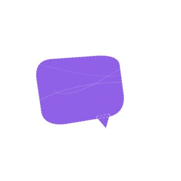 Purple speech bubble icon with a simple rounded square shape for chat and communication design