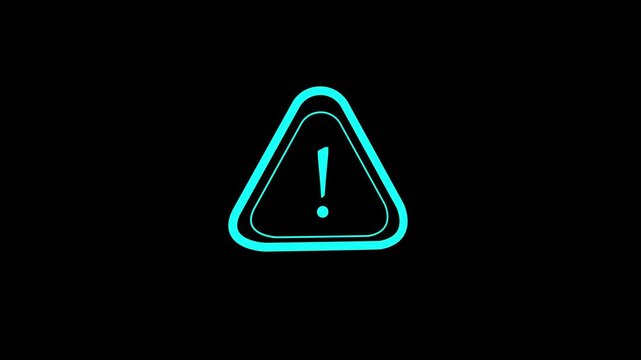 Animated red alert icon for security or system error, Red flashing warning triangle icon. Emergency alert symbol with blinking exclamation mark animation. 4k vedio