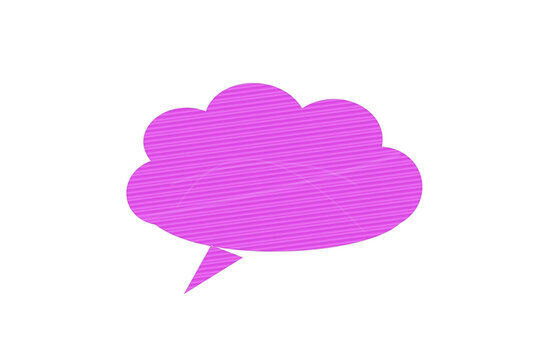 Pink speech bubble icon with a simple cloud shape for communication and chat messages