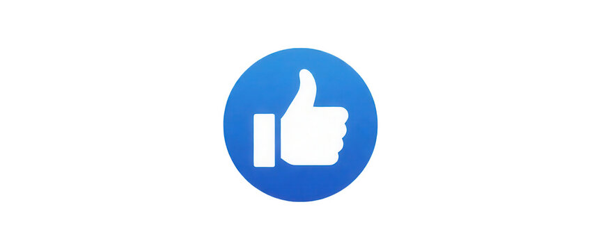 Blue Circular Thumbs up Icon Transparent Background