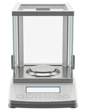 Analytical laboratory scale for precision measurement over transparent background