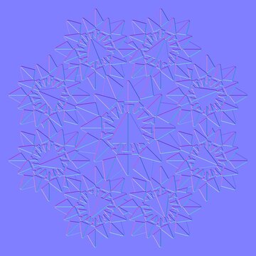 Snowflake Pattern 3D Normal Map Material