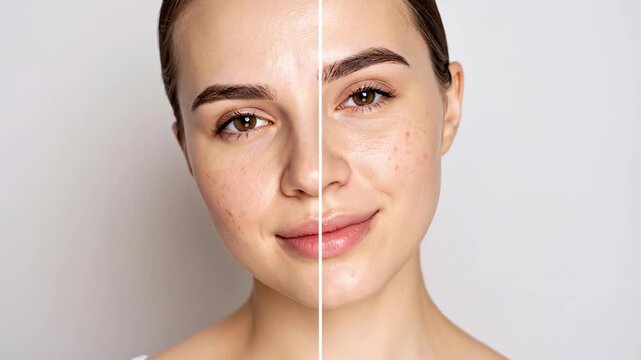 Face Before and After Skincare Treatment