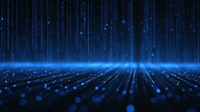 Futuristic digital background with flowing blue data streams