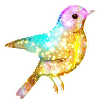 PNG Glitter bird flat sticker accessories accessory ornament.