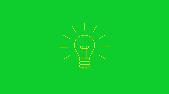 Light Bulb Lamp Idea Inspiration Animation Motion Graphic on Green Screen Background