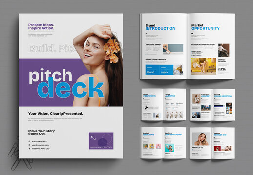 Fashion Pitch Deck Brochure Template for Clothing Brand