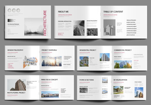 Minimal Architecture Portfolio Layout for Architectural Projects