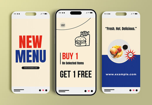 Modern Restaurant Food Promotion Menu Advertising Story Template Design