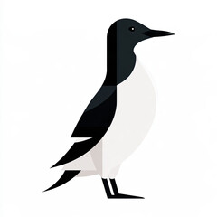 Obraz premium transparent guillemot bird in black and white geometric design