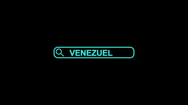 Venezuela Search Bar Close Up Single Line Typing Text Box Layout Web Database Browser Engine Concept.4k vedio