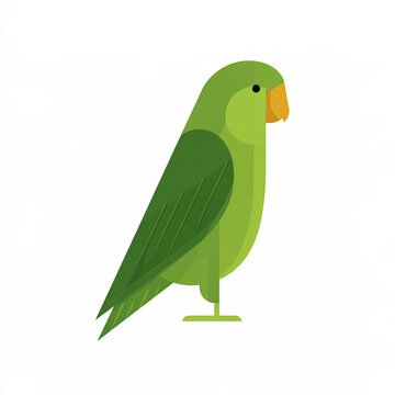 transparent green parrot tropical bird vector illustration