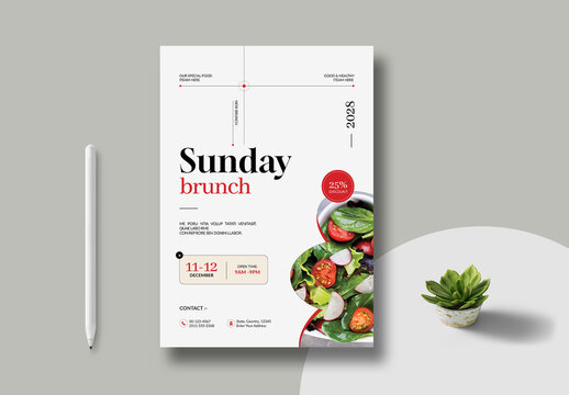 Sunday Brunch Poster Template Layout