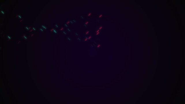 Purple Futuristic Digital Particle Wave Background Animation with Floating Neon Elements for Technology, AI, Cyber Space, Sci-Fi, and Motion Graphics Design
