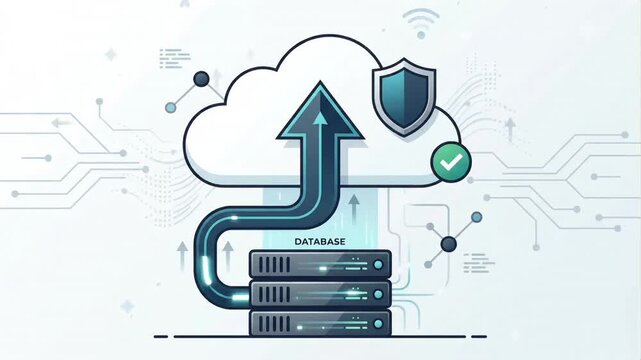 Cloud migration from database server to secure cloud storage