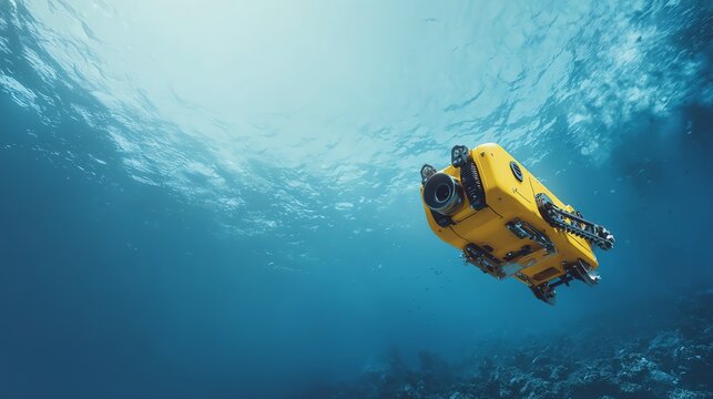 Underwater robot exploring ocean depths.
