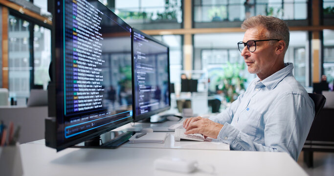Experienced Software Developer Coding Remotely