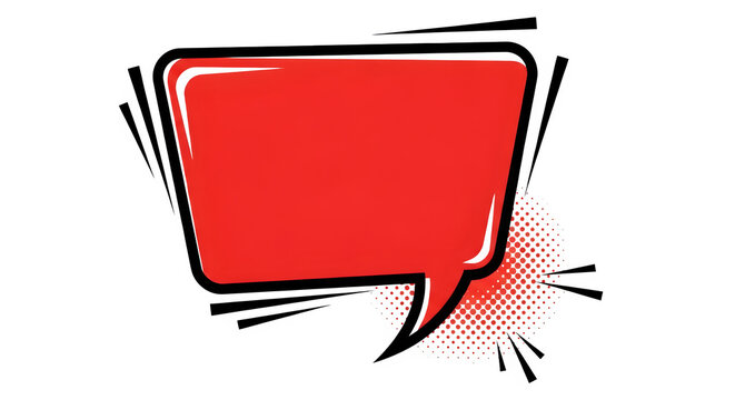 Red Comic Speech Bubble Isolated Graphic Design Element With A Transparent Background For Messaging And Creative Text Communication