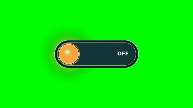 Minimal ON OFF Toggle Switch Green Screen Animation
