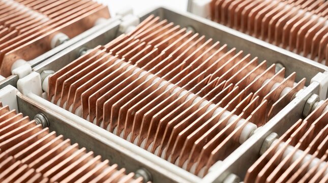 Industrial heat sink with copper fins for thermal management cooling