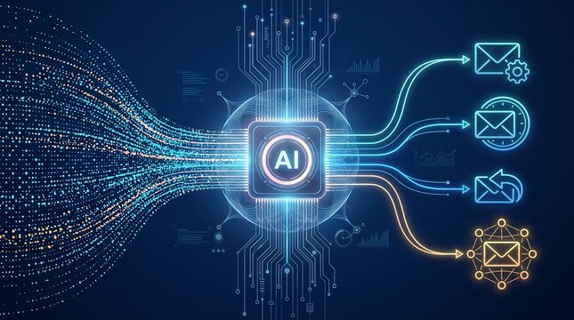 Artificial intelligence microchip processor directing corporate email routing and secure data exchange channels