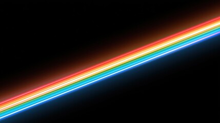 Fototapeta premium Diagonal rainbow light streaks on black background