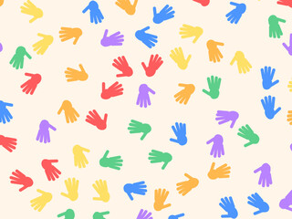 Obraz premium Kids Finger Painting Prints Nursery Wallpaper