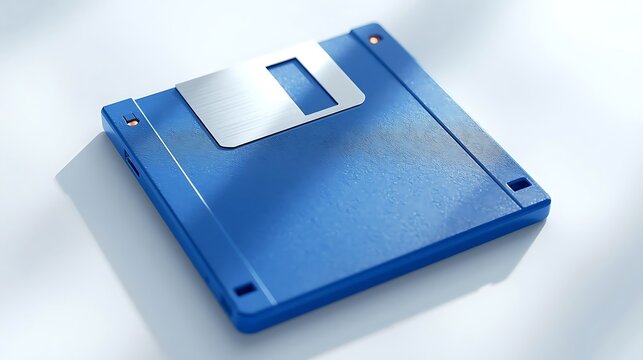Classic 3.5 inch floppy disk isolated on white