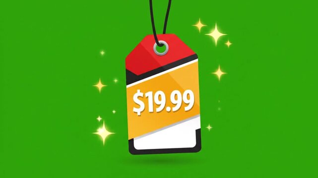 Shopping price tag promotion and discount motion graphics element