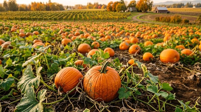 Autumn Harvest Pumpkin Patch Field
