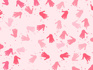 Fototapeta premium Colorful Finger Paint Handprints Kids Pattern