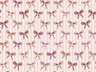 Fototapeta premium Vintage Bow Garland Soft Feminine Vector Background