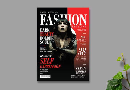 Dark Beauty Fashion Magazine Cover Design