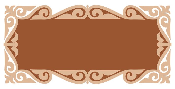 horizontal decorative frame banner in beige and brown tones