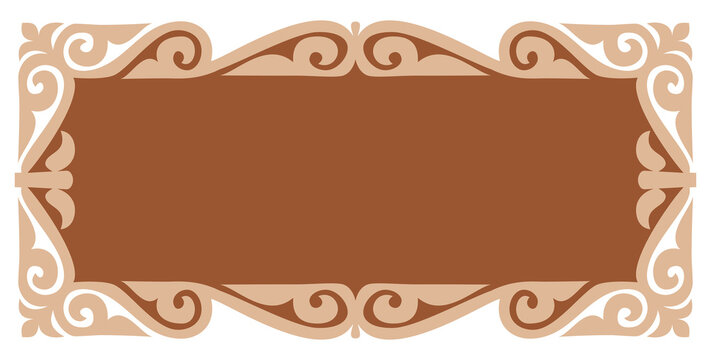 horizontal decorative frame banner in beige and brown tones