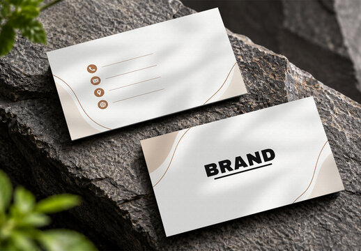 Minimal Business Card Mockup with Elegant Stationery Design