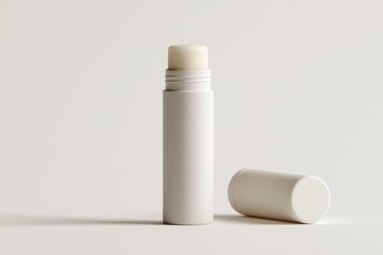 white deodorant stick container with cap lying on