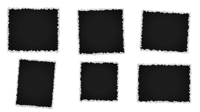 Scalloped edge black fabric squares isolated transparent background isolated on transparent background
