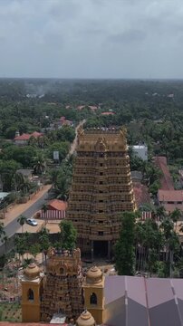 Vertical Aerial View of Nallur Kandaswamy Kovil Temple Jaffna Sri Lanka
